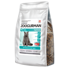 Полнорационный сухой корм для взрослых кошек Zoogurman, Optimal, Телятина, 2,5 кг